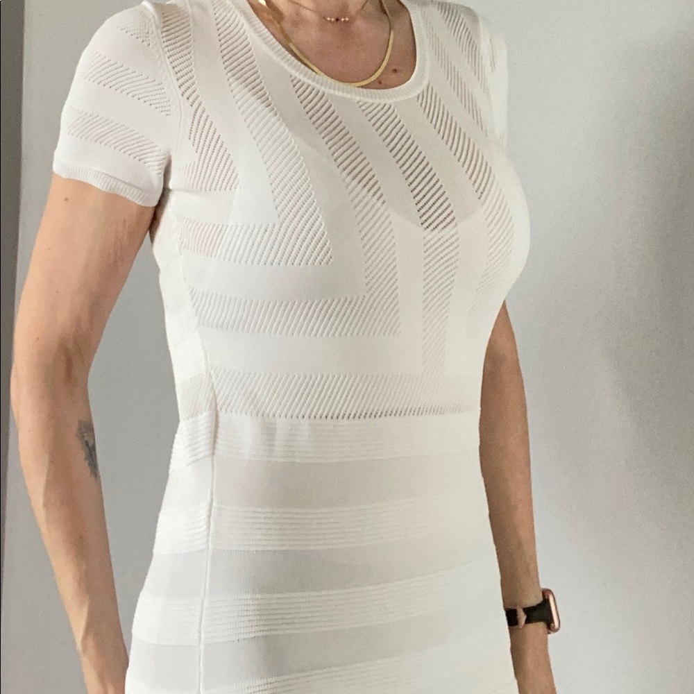French Connection | white bandage dress | cap sleeves